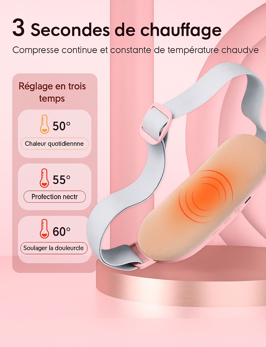 Cycle Luna™ Ceinture de Massage Chauffante Confort Menstruel